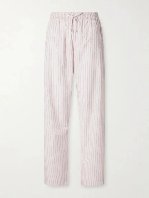 Tekla Striped Organic Cotton Pajama Pants
