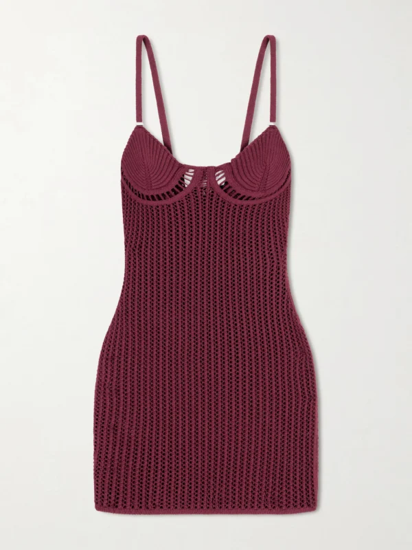 The Attico Crochet Cotton-blend Mini Dress