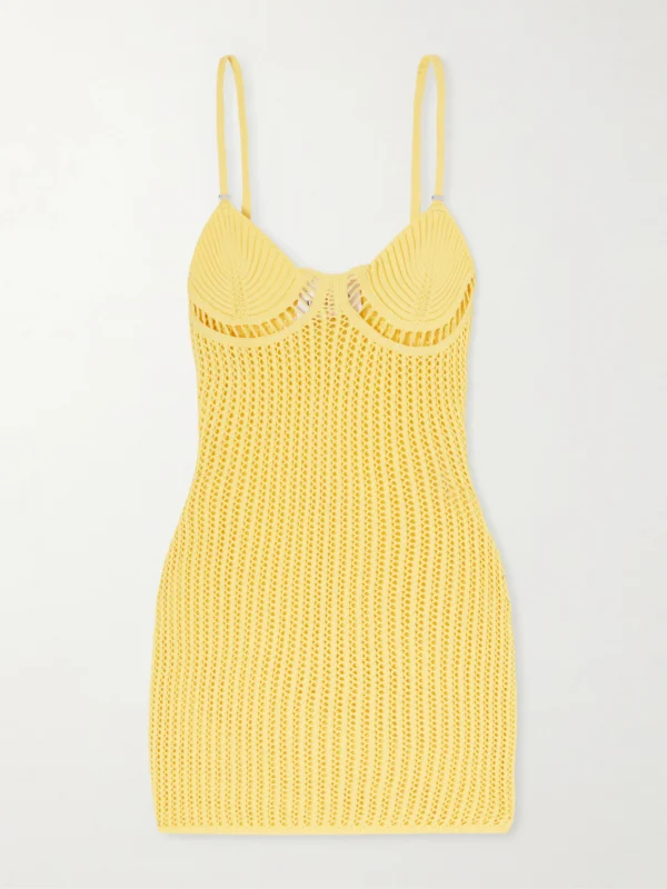 The Attico Crocheted Cotton-blend Mini Dress