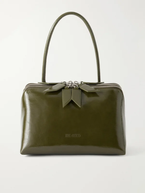 The Attico L'altra Di Milano Crinkled Patent-leather Shoulder Bag