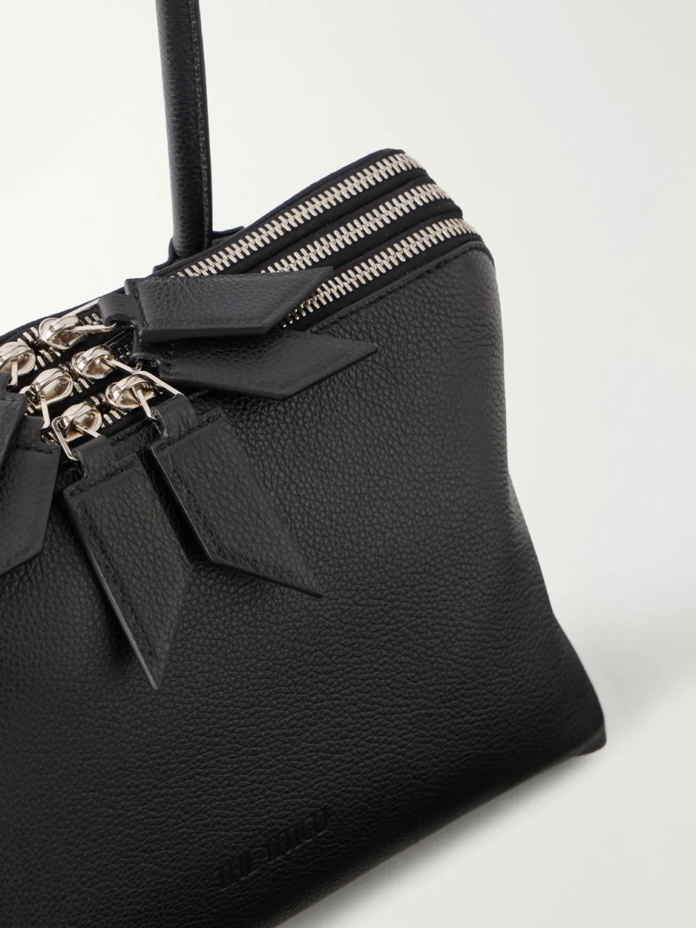 Close-up detail of The Attico L'altra Di Milano Leather Shoulder Bag
