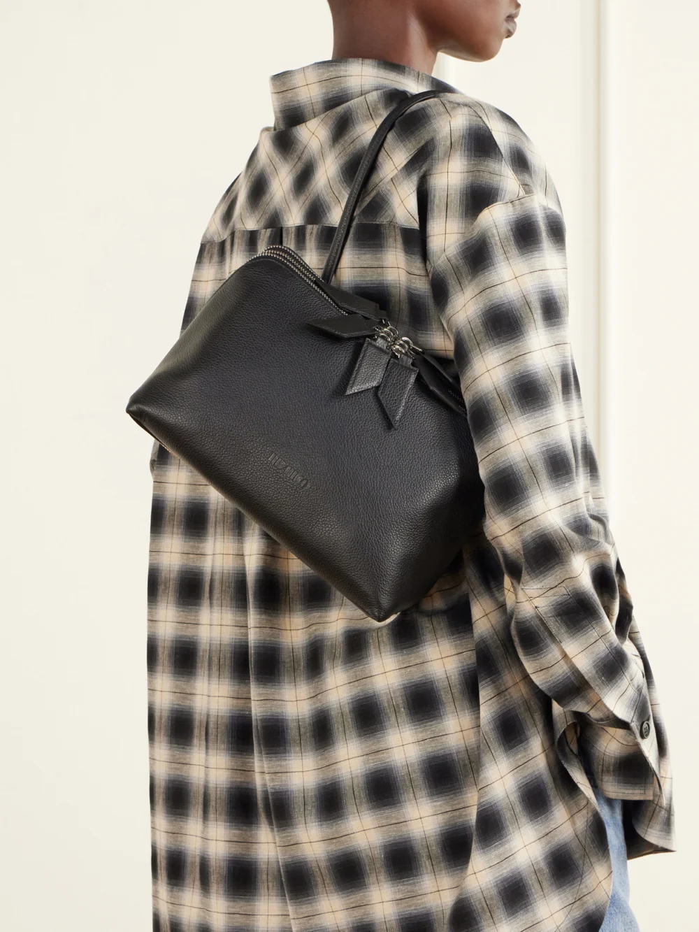 The Attico L'altra Di Milano Leather Shoulder Bag, styled view