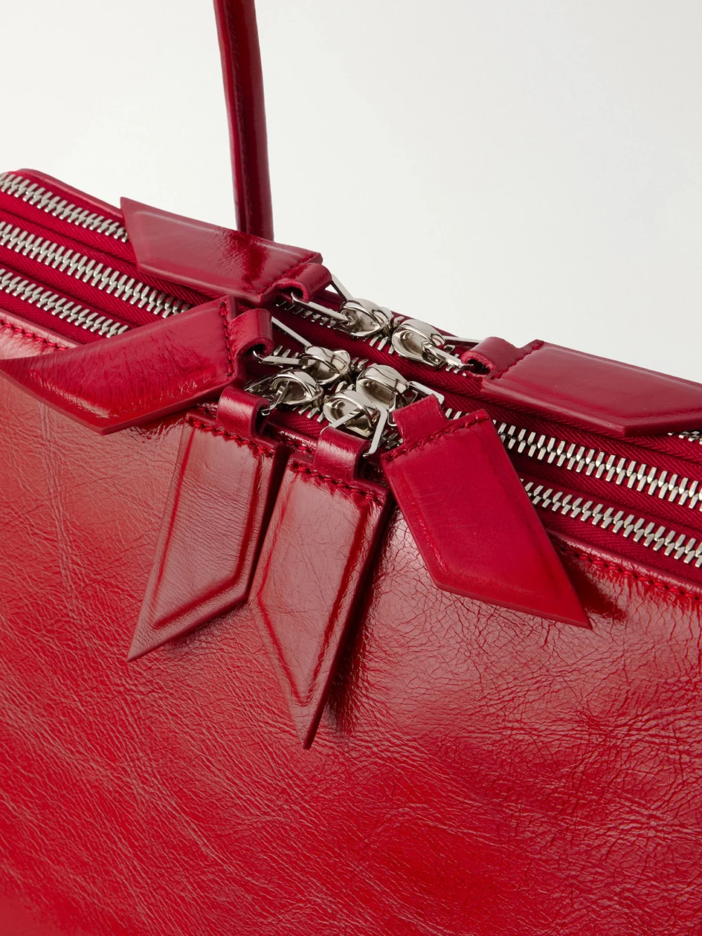 Close-up detail of The Attico L'altra Di Milano Textured-leather Shoulder Bag