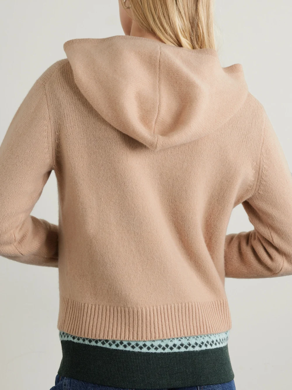 Back view of The Elder Statesman Cropped Cashmere Hoodie