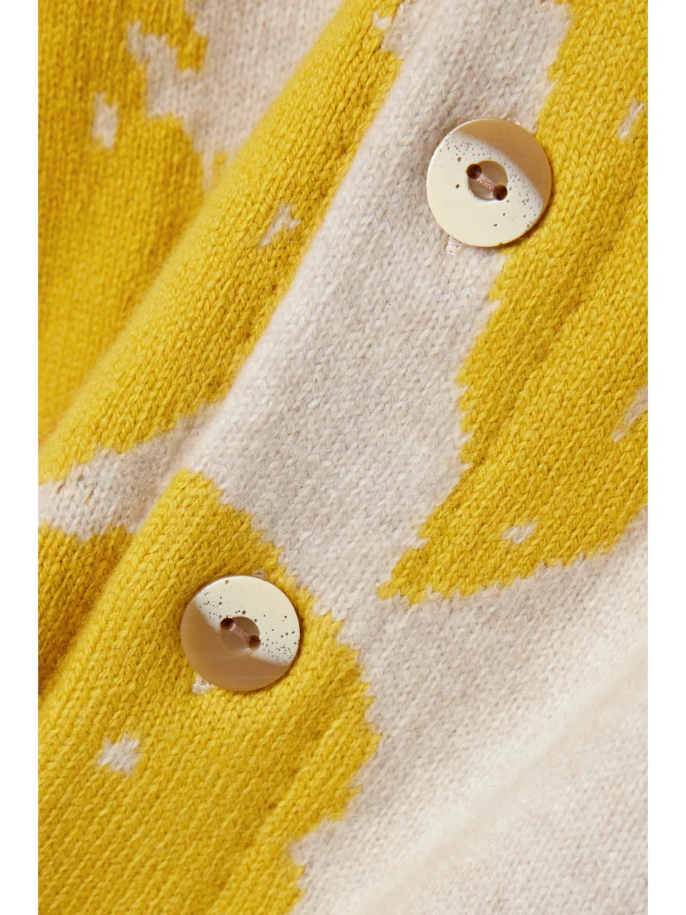 Close-up detail of The Elder Statesman Oversized Intarsia Cashmere Cardigan