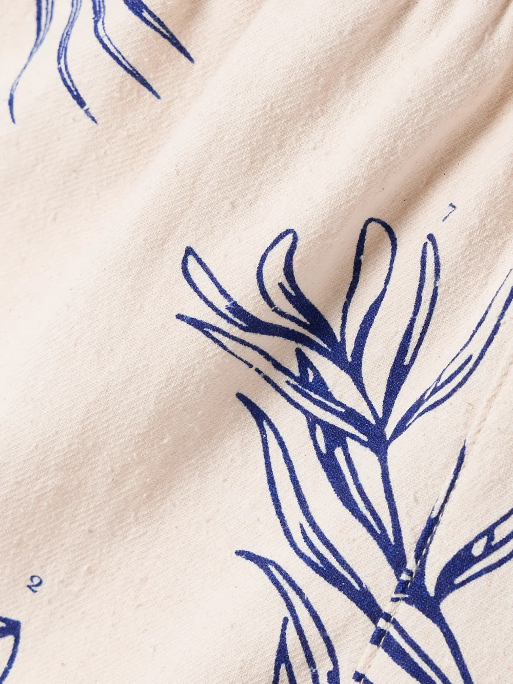 Close-up detail of The Elder Statesman Printed Cotton and Silk-blend Shorts