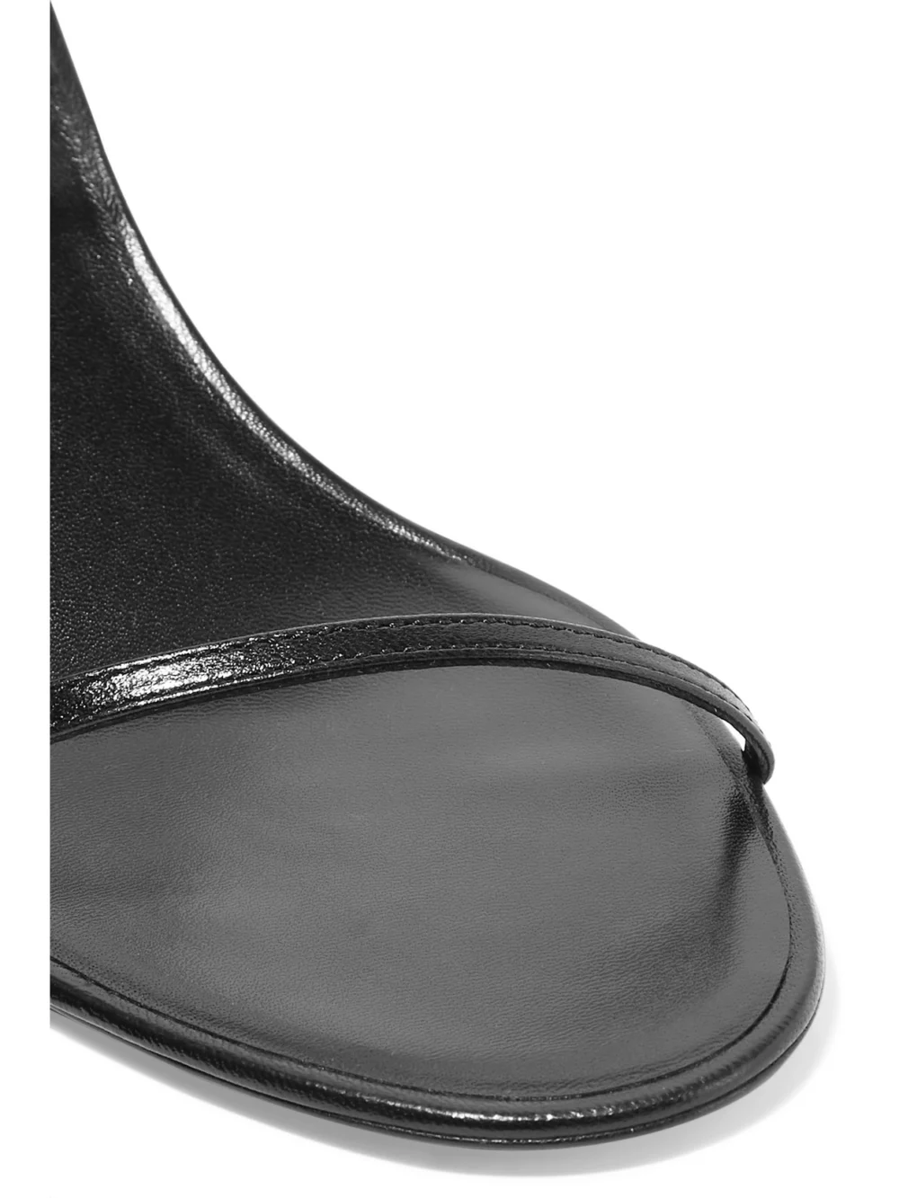 Close-up detail of The Row Bare Leather Sandals