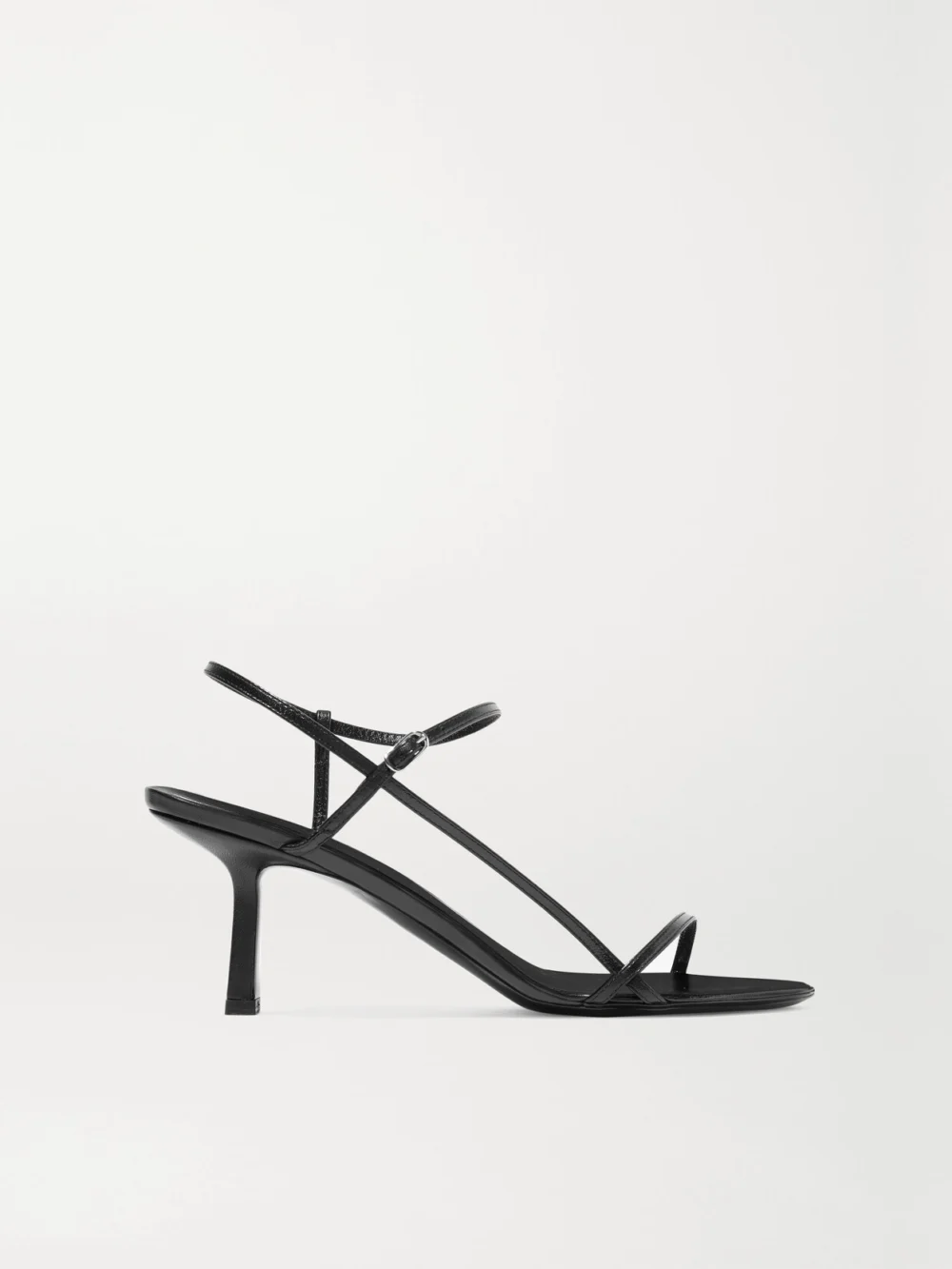 The Row Bare Leather Sandals in black