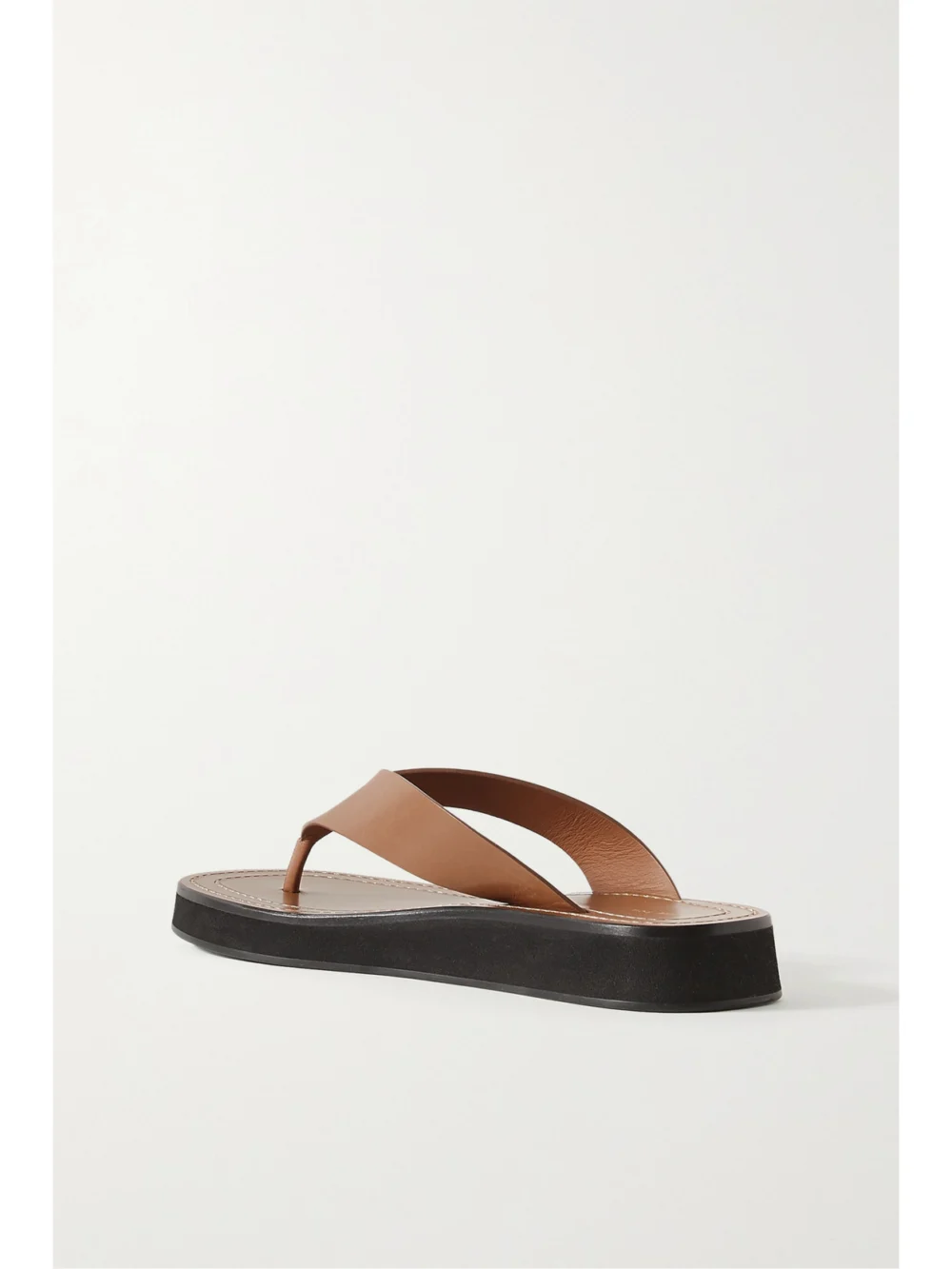 Back view of The Row Ginza Leather Platform Flip Flops