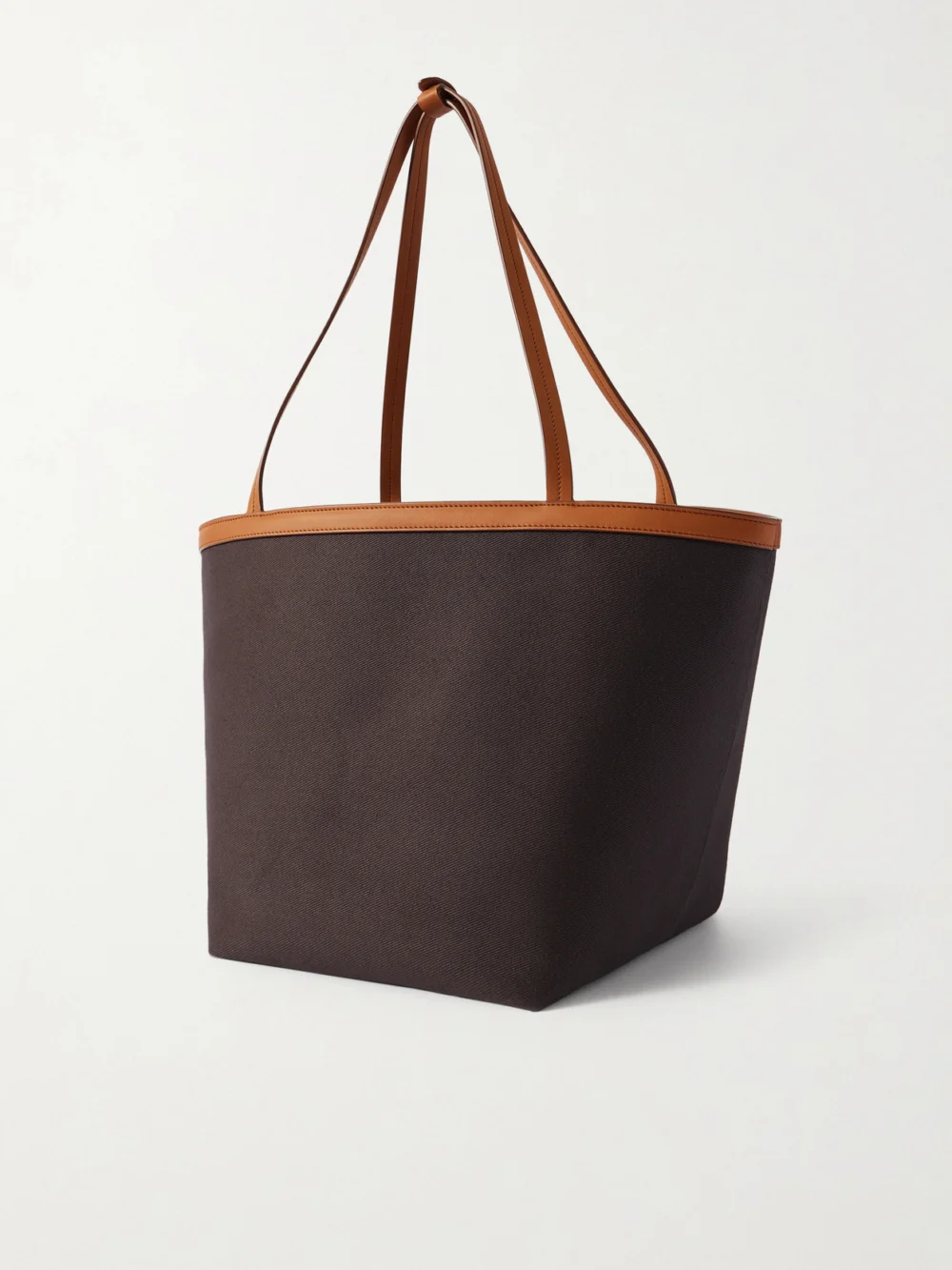 Back view of The Row Park Reversible Leather-trimmed Twill Tote