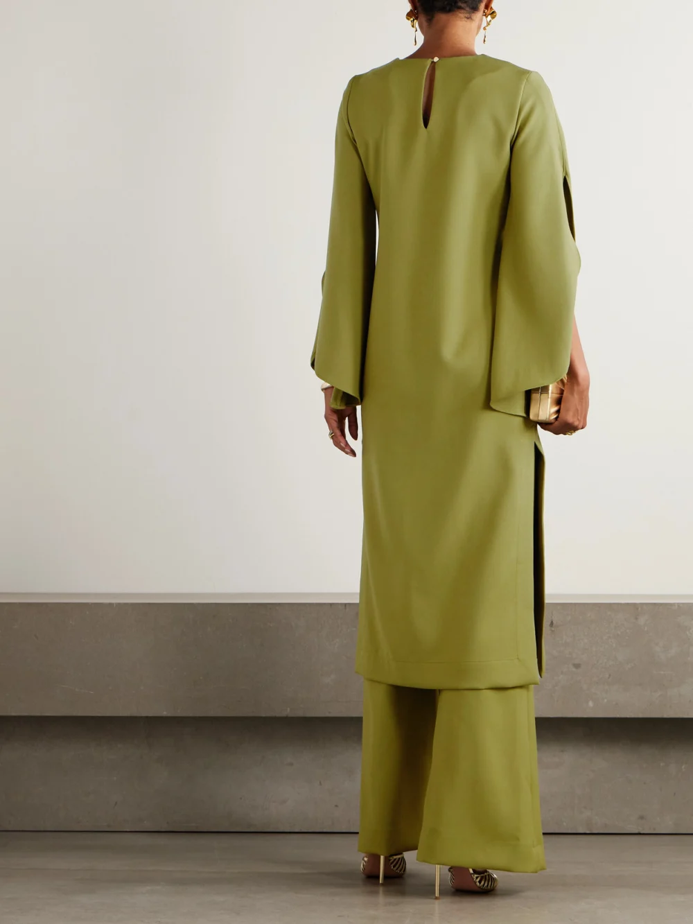 Back view of the Themis Z Anthos Crepe Midi Dress