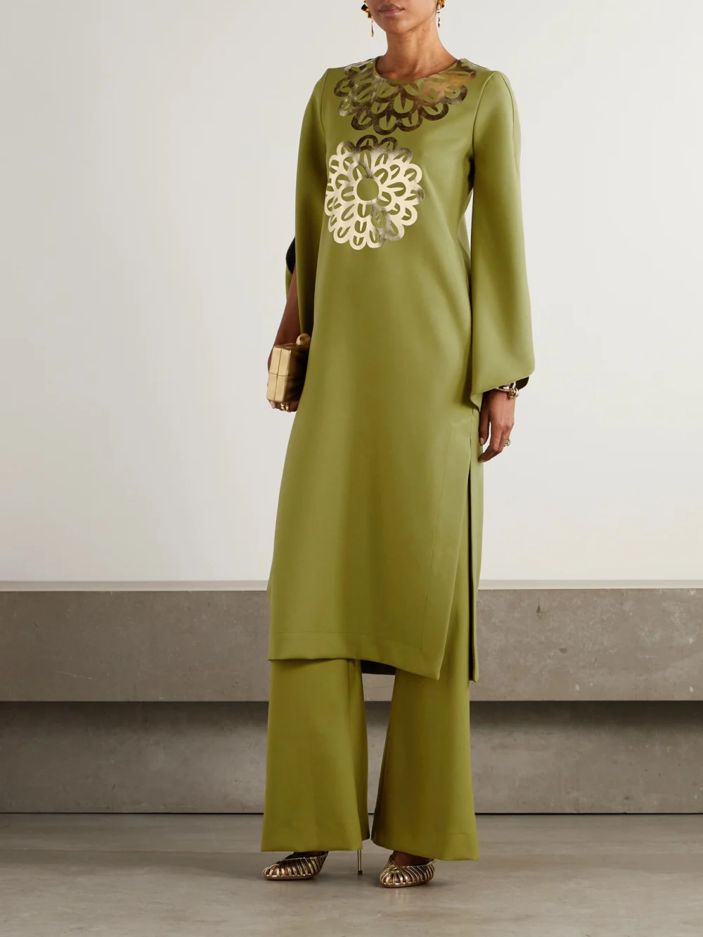 Themis Z Anthos Crepe Midi Dress, worn by a model