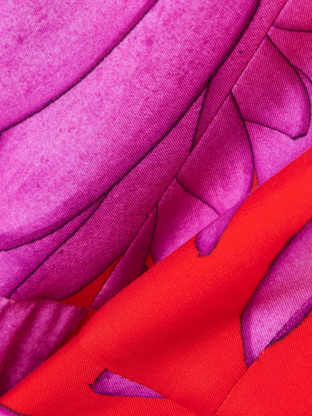 Close-up detail of the Themis Z Lydia Printed Jersey Maxi Dress