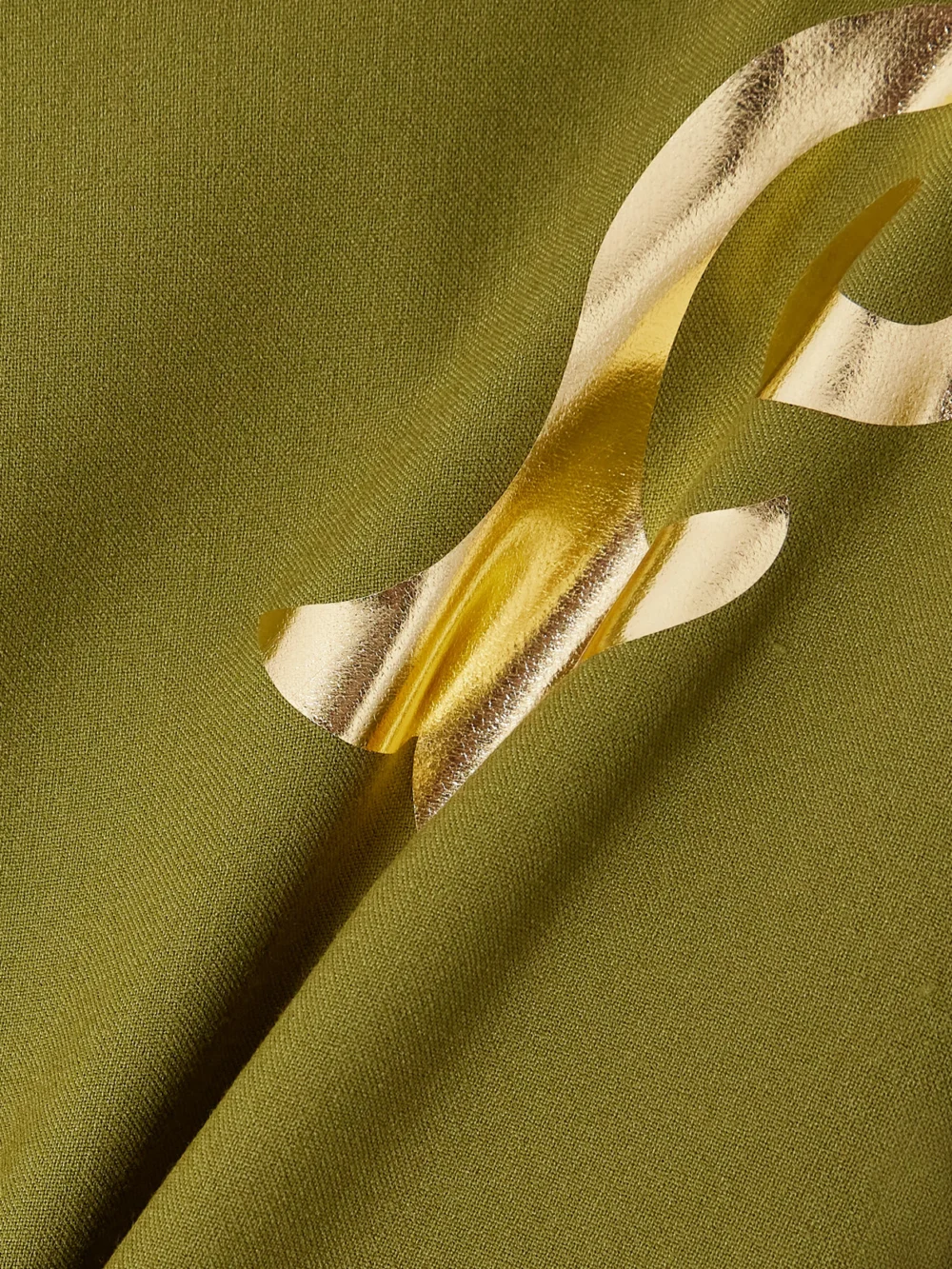 Close-up detail of the Themis Z Sirin Crepe Flared Pants