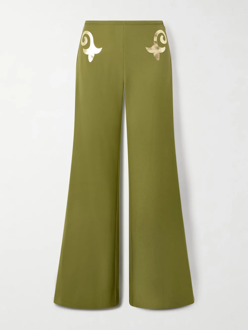 Themis Z Sirin Crepe Flared Pants in green