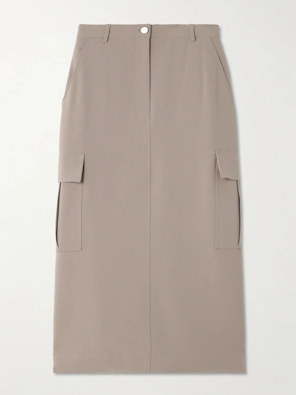 Theory Crepe Midi Skirt in beige