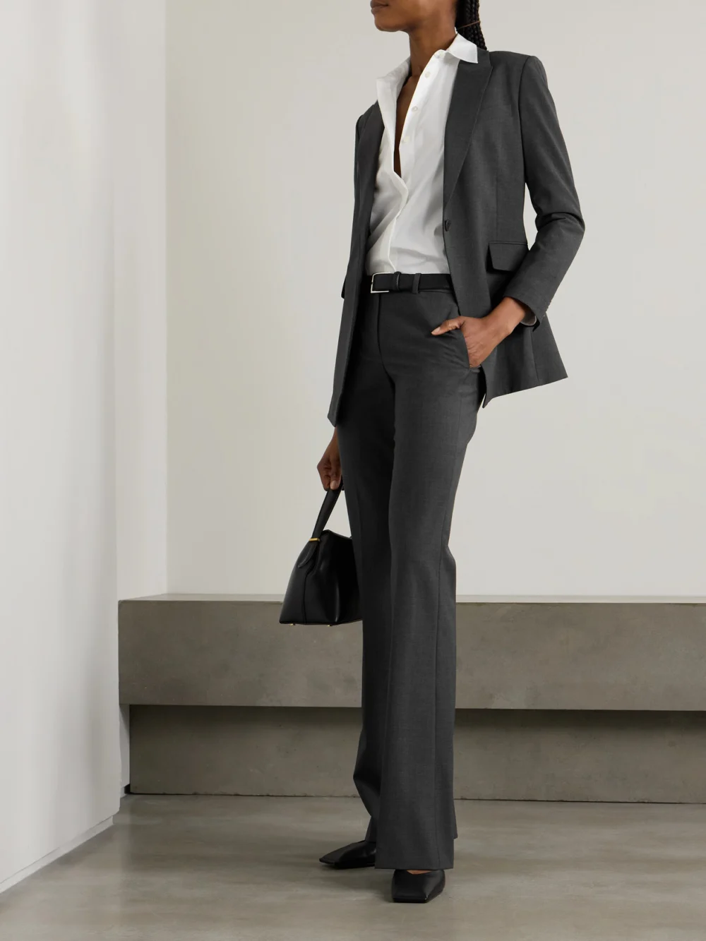 Theory Etiennette Wool-blend Blazer, worn by a model