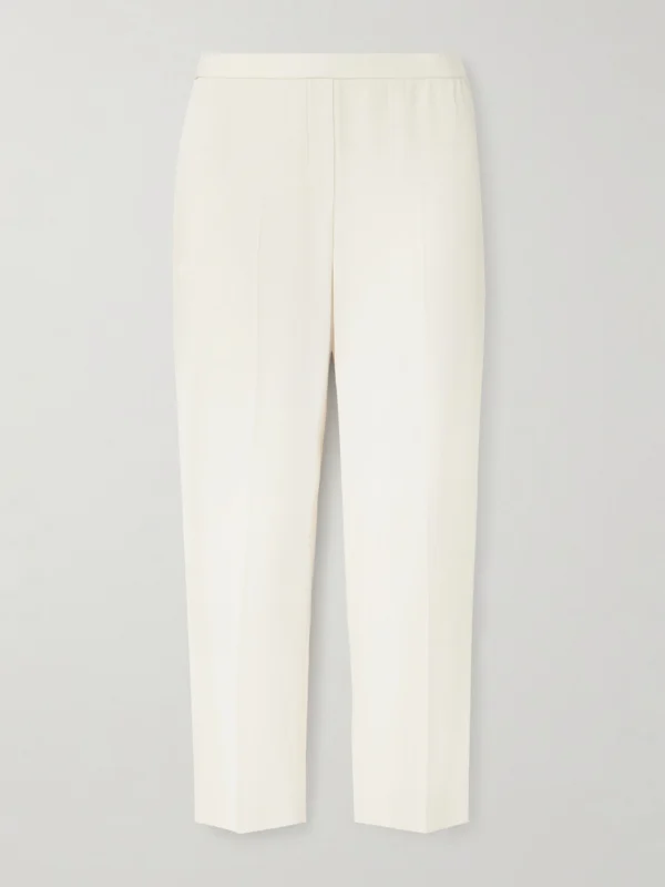 Theory Treeca Cropped Plissé-crepe Straight-leg Pants
