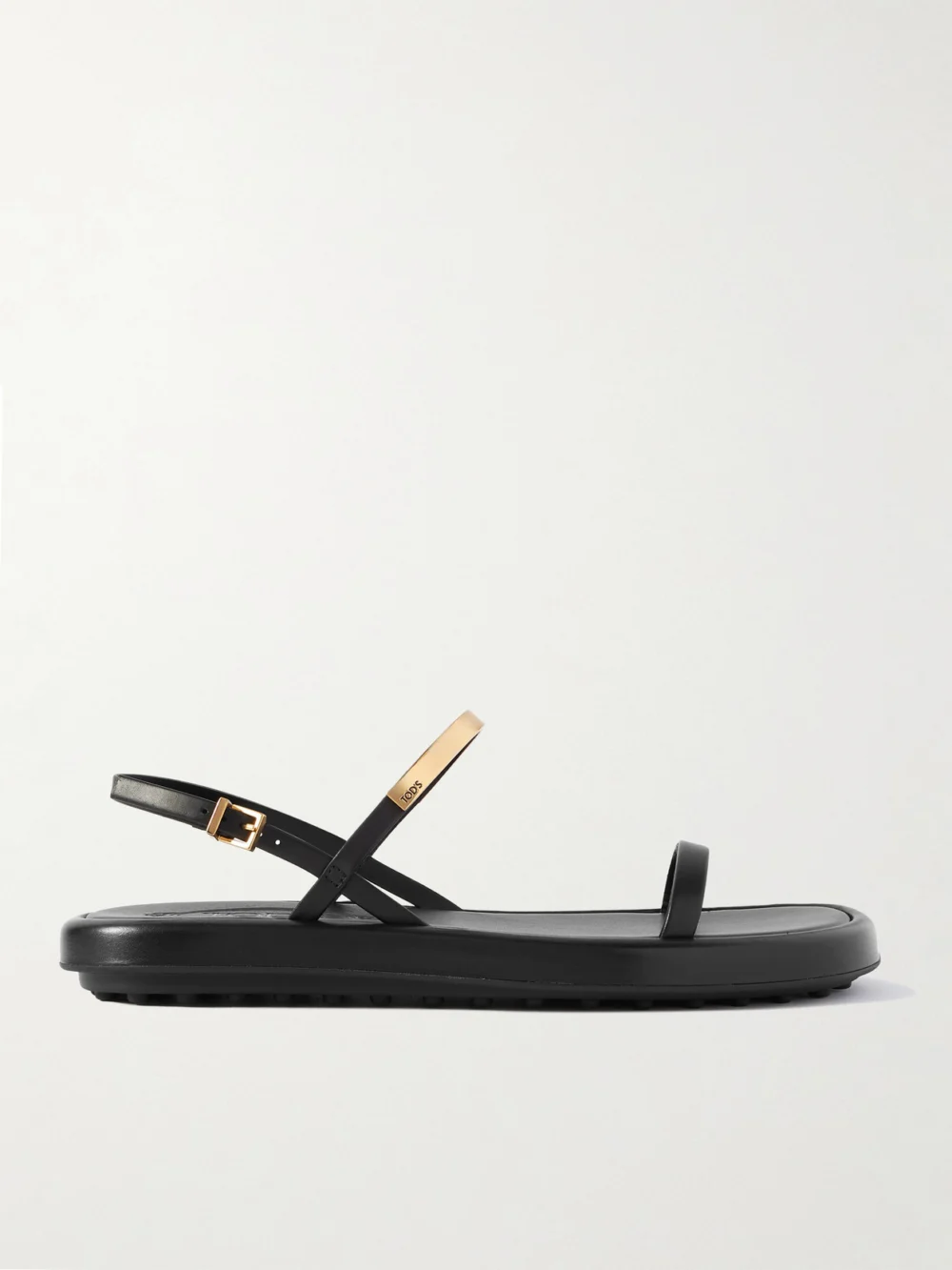 Tod's Embellished Leather Slingback Sandals in black