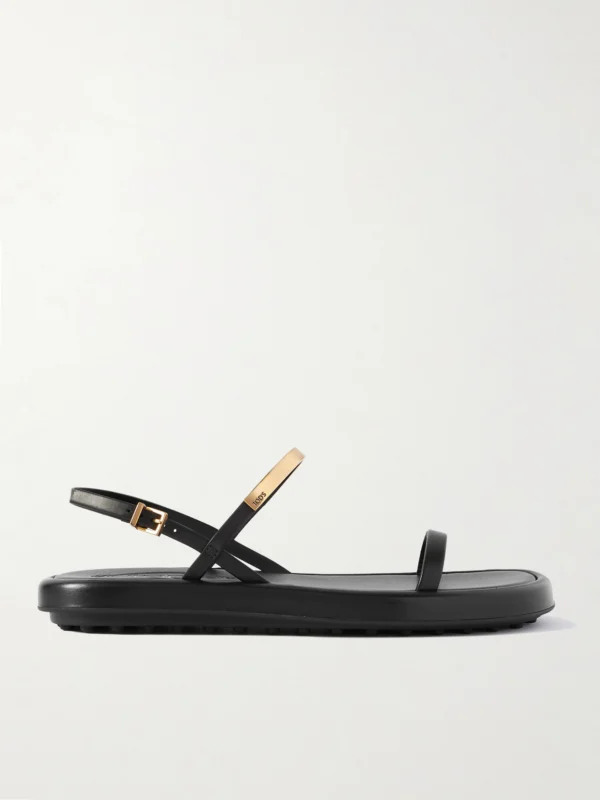 Tod's Embellished Leather Slingback Sandals