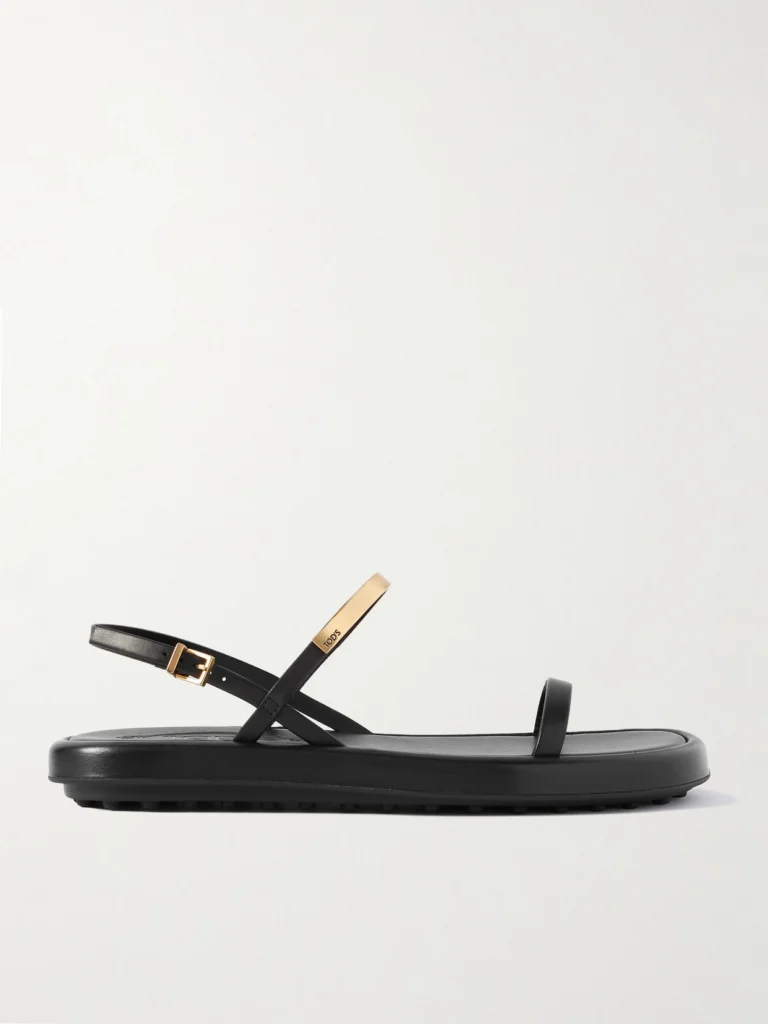 Tod's Embellished Leather Slingback Sandals
