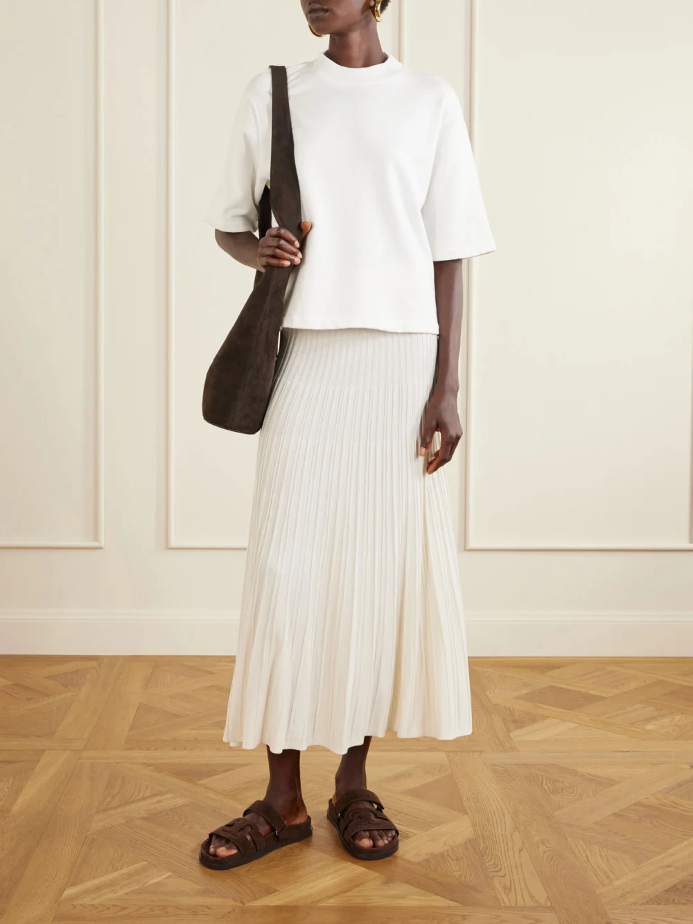 Tory Burch Ines Suede Slides, styled view