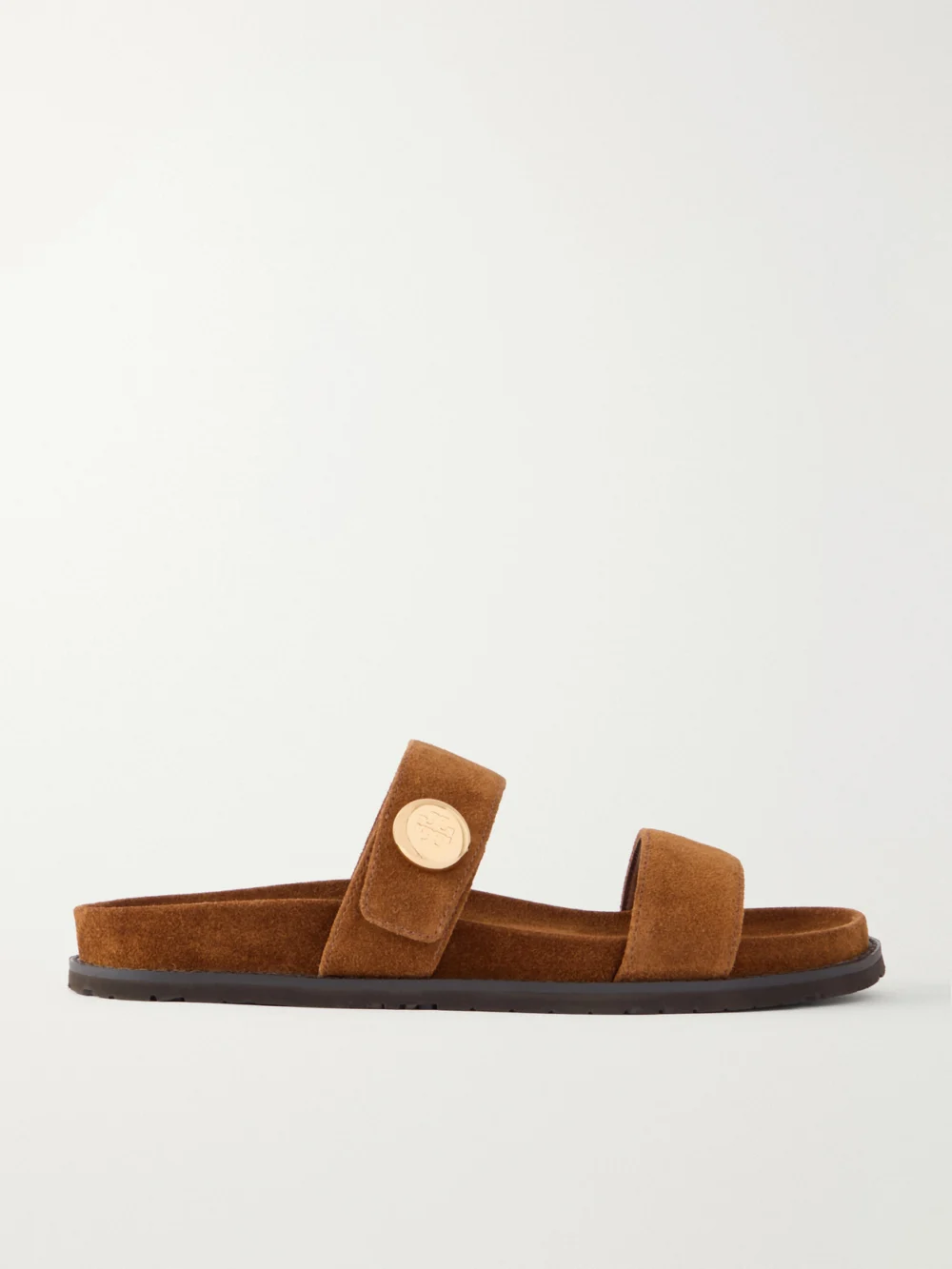 Tory Burch Romy Sport Embellished Suede Slides in brown