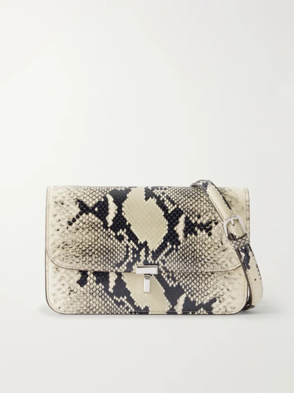 Totême T-lock Snake-effect Leather Shoulder Bag