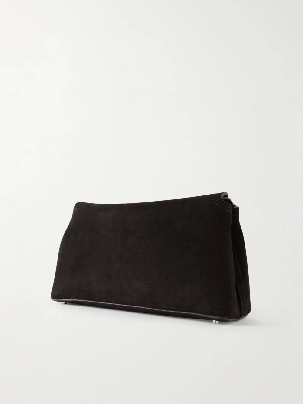 Back view of the Totême T-lock Suede Clutch