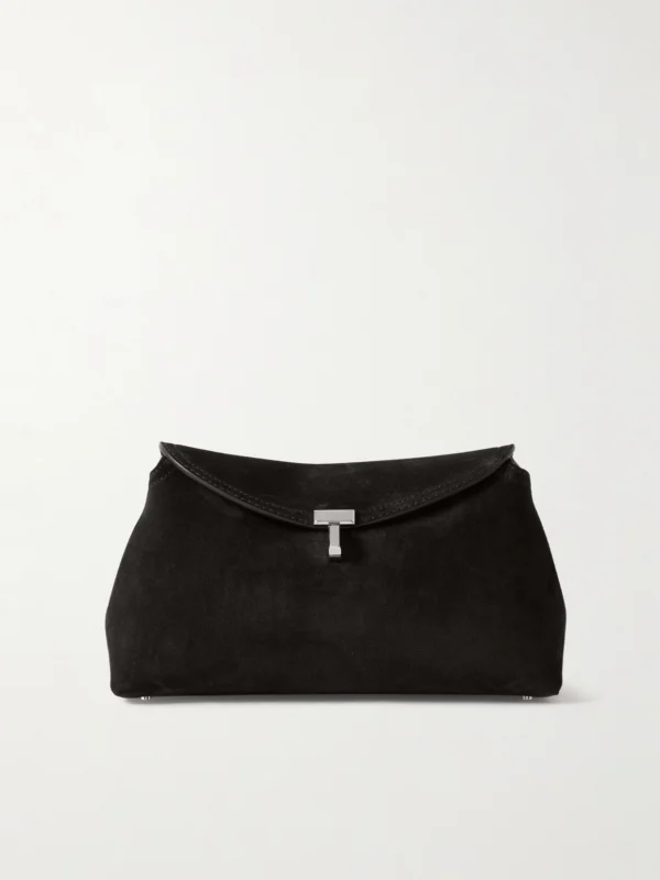 Totême T-lock Suede Clutch