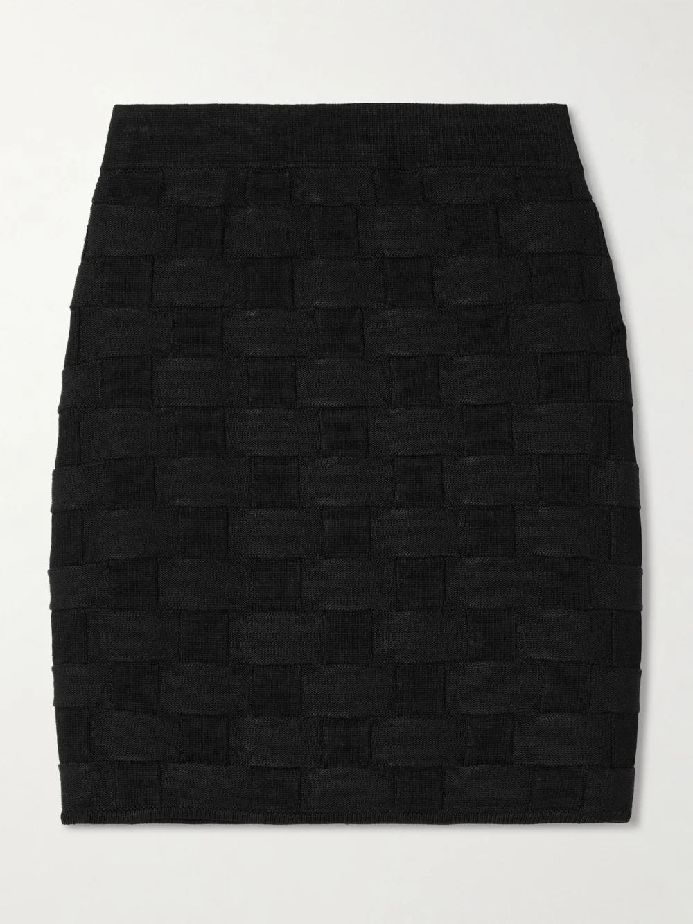 Tove Ash Jacquard-knit Mini Skirt in black