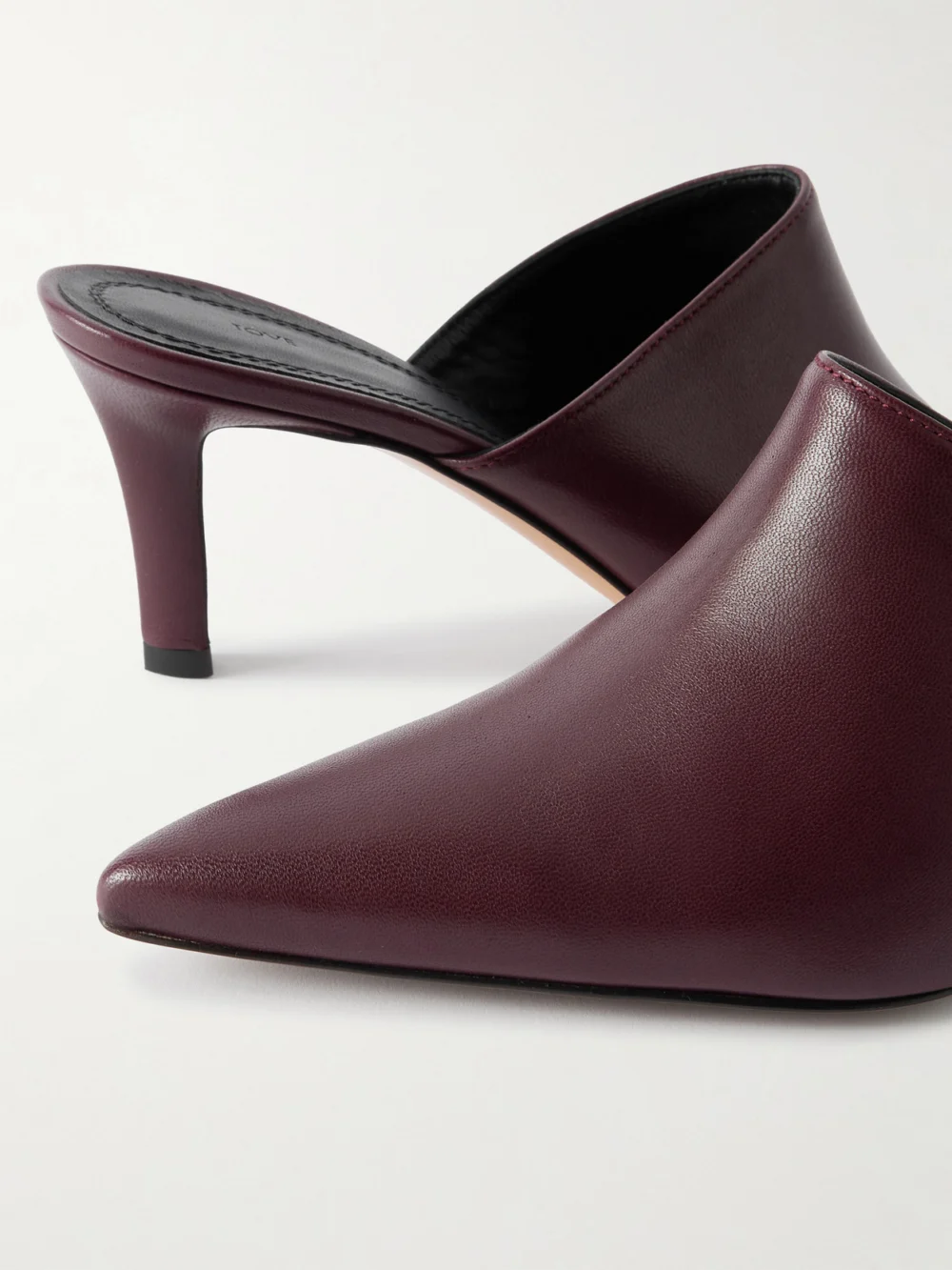 Close-up detail of the Tove Micha Leather Mules