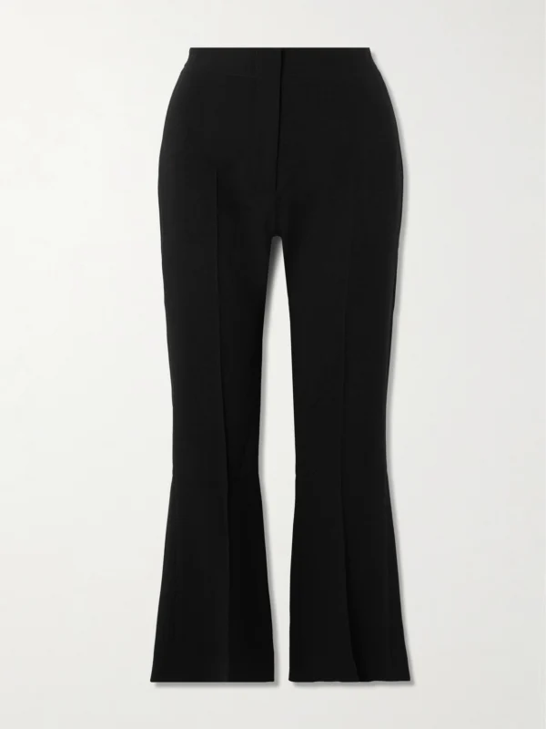 Tove Talia Cropped Pleated Crepe Flared Pants