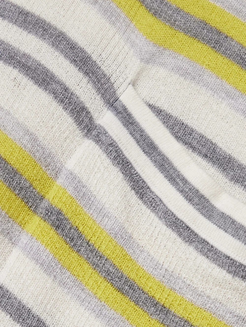 Close-up detail of the Twp Beach Stripe Big Boy Striped Cashmere T-shirt