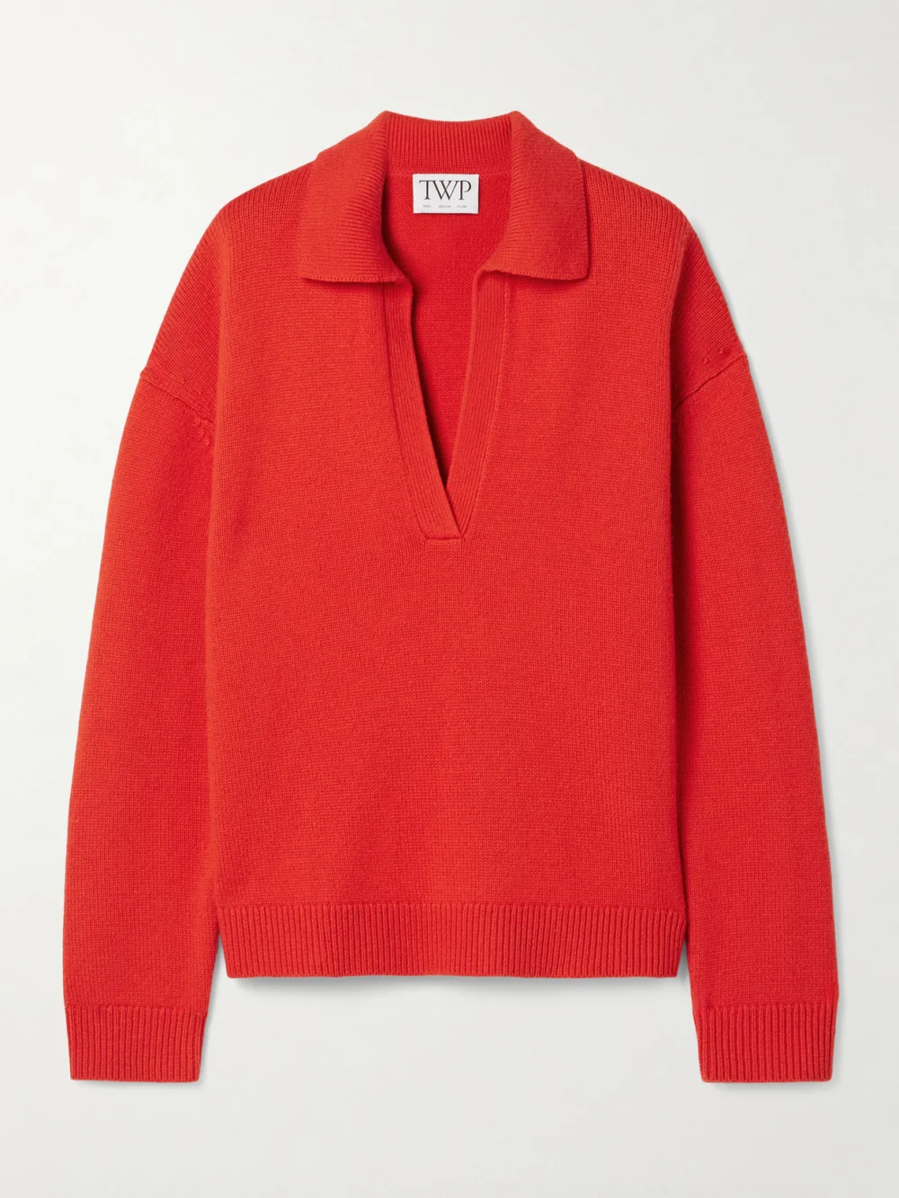 Twp Cashmere Polo Sweater in red