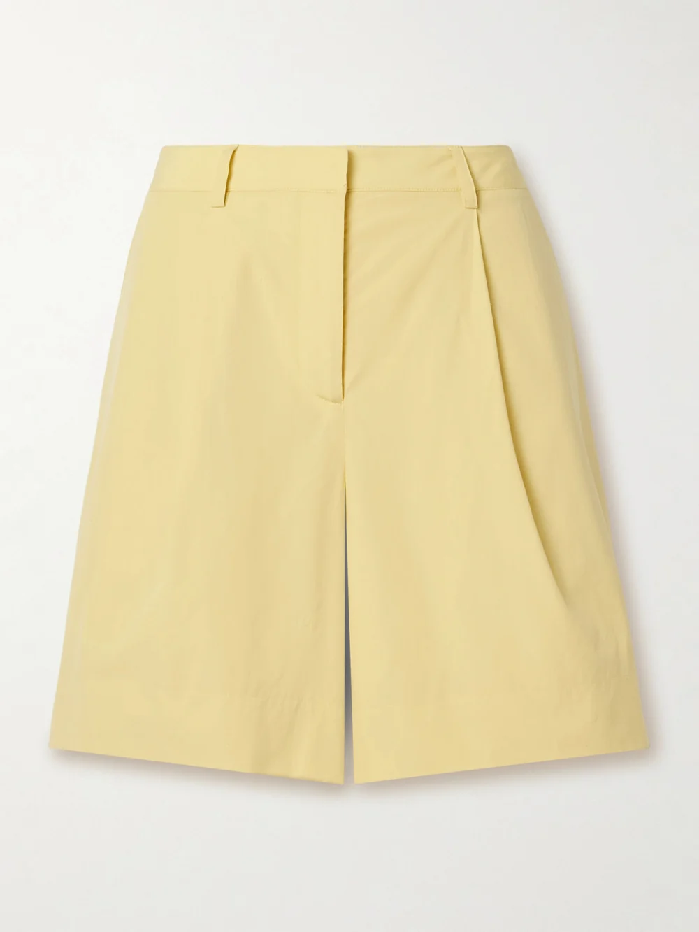 Twp Cisco Pleated Cotton-poplin Shorts in yellow