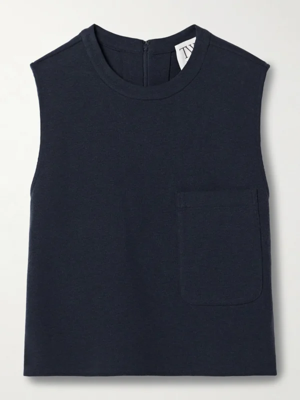 Twp Cropped French Wool-blend Terry Tank
