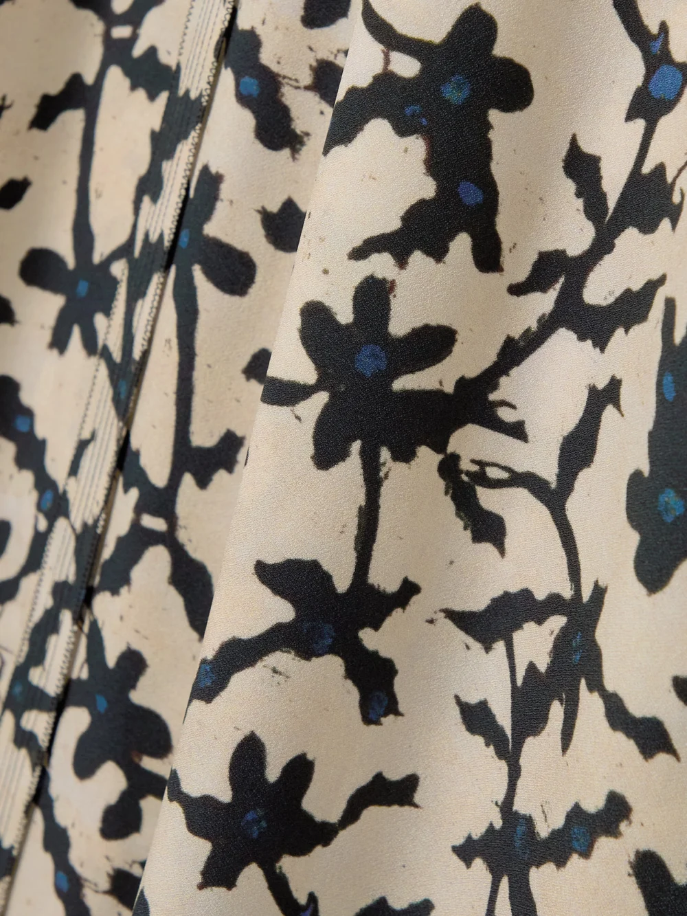 Close-up detail of the Ulla Johnson Anais Printed Crepe Midi Dress