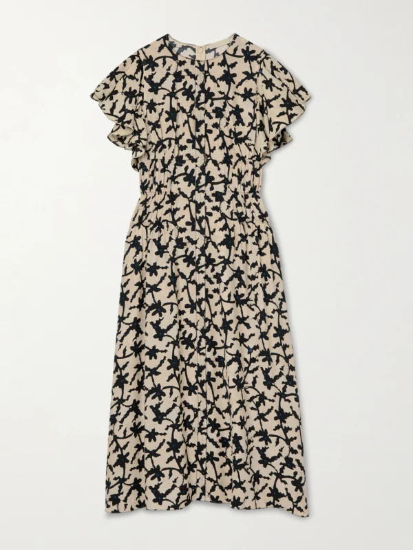 Ulla Johnson Anais Printed Crepe Midi Dress