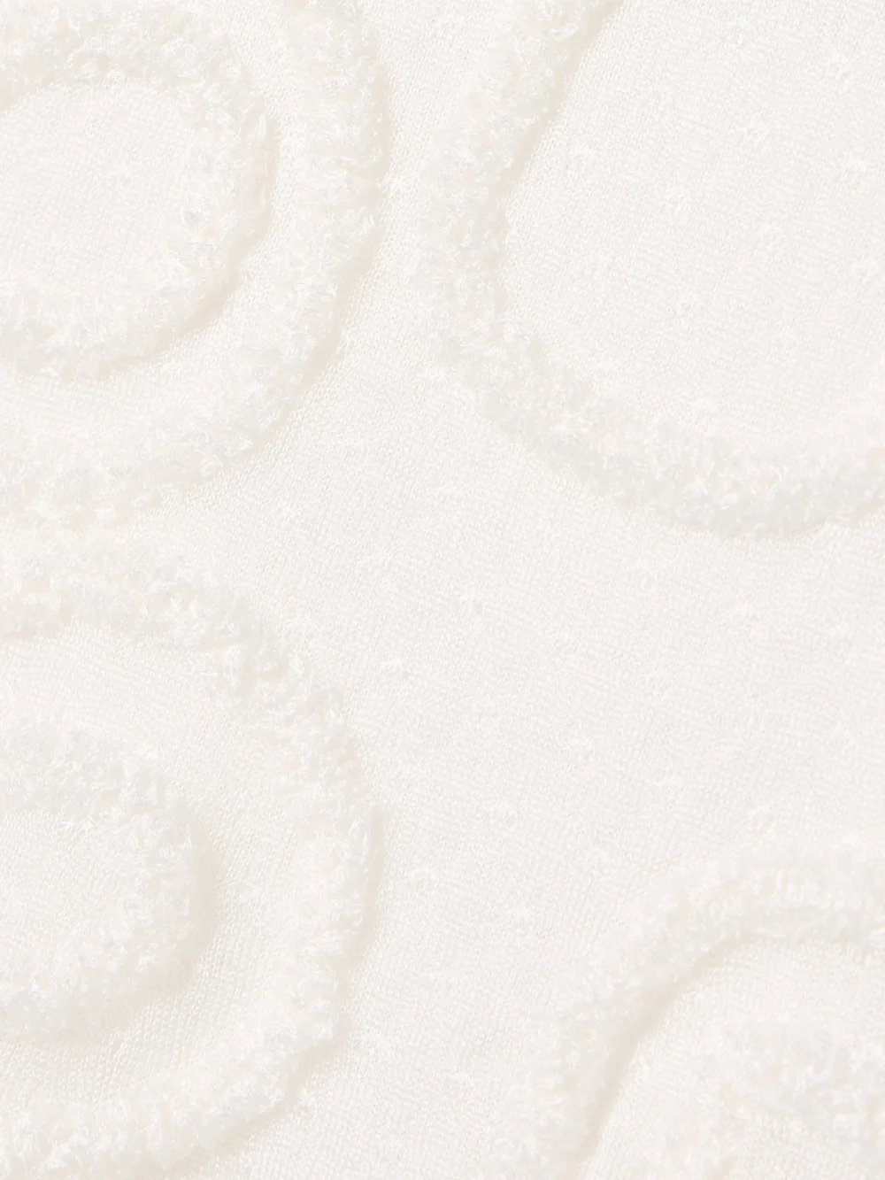 Close-up detail of the Ulla Johnson Valentina Appliquéd Pointelle-knit Midi Dress