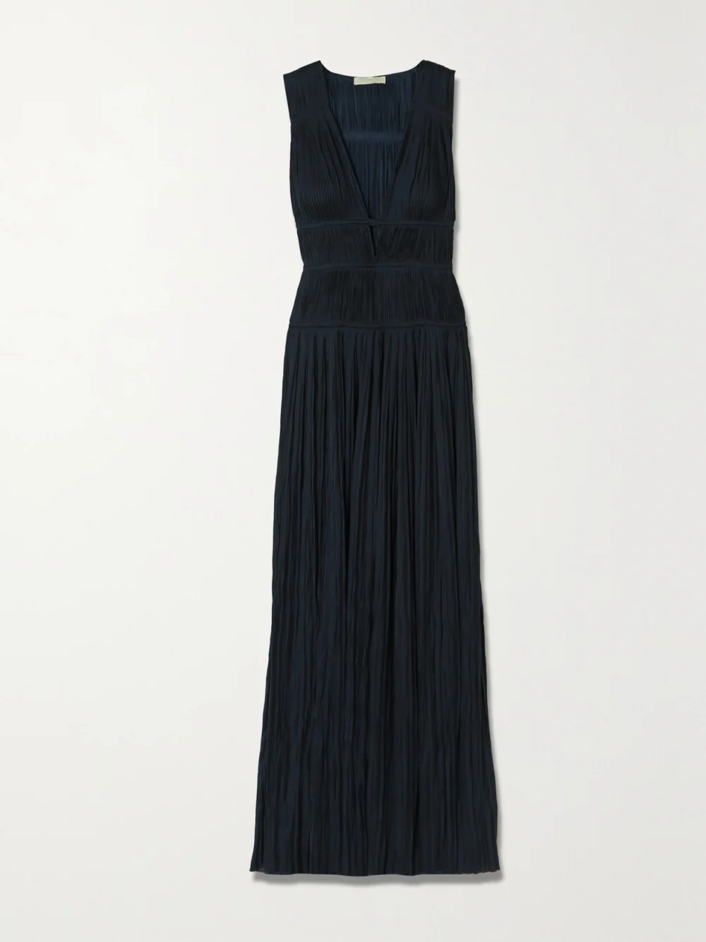 Ulla Johnson Valeria Plissé-satin Maxi Dress in midnight blue