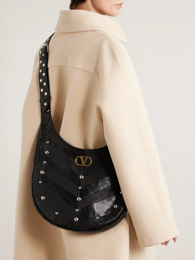 Valentino Garavani Embellished Leather Shoulder Bag