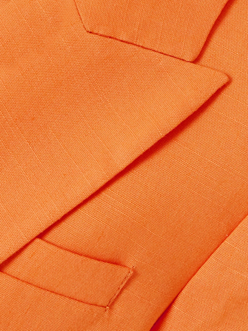Close-up detail of the Veronica Beard Bexley Dickey Button-embellished Linen-blend Blazer