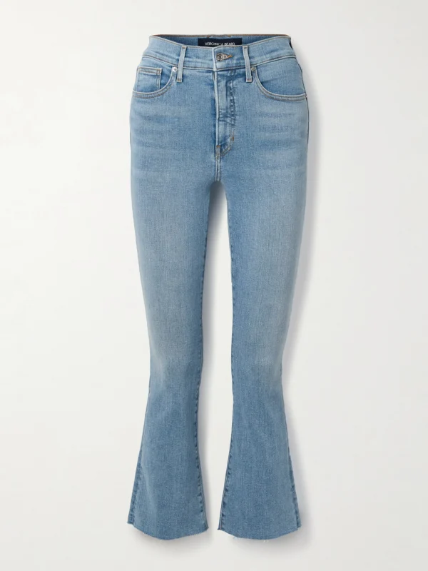 Veronica Beard Carolina Cropped High-rise Flared Jeans