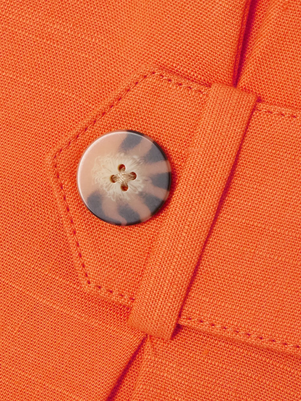 Close-up detail of the Veronica Beard Franzi Pleated Linen-blend Shorts