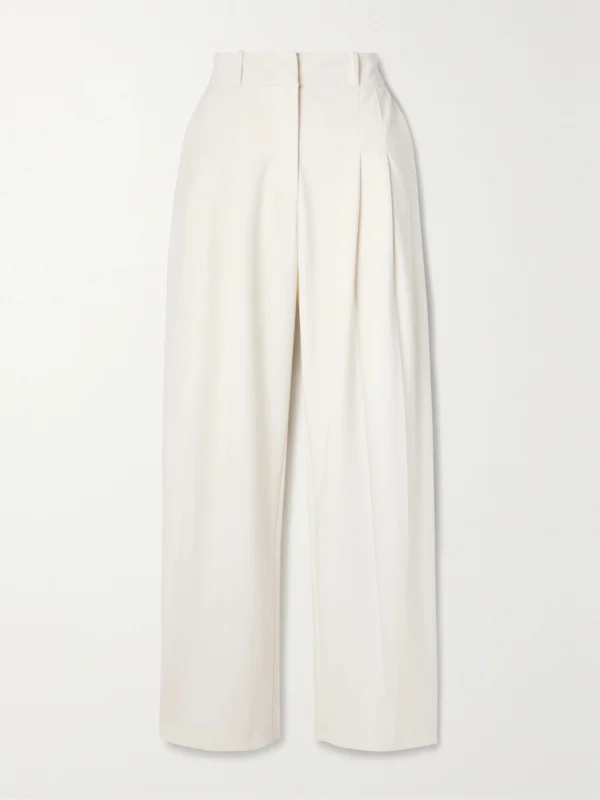 Veronica Beard Lagarde Pleated Crepe Wide-leg Pants