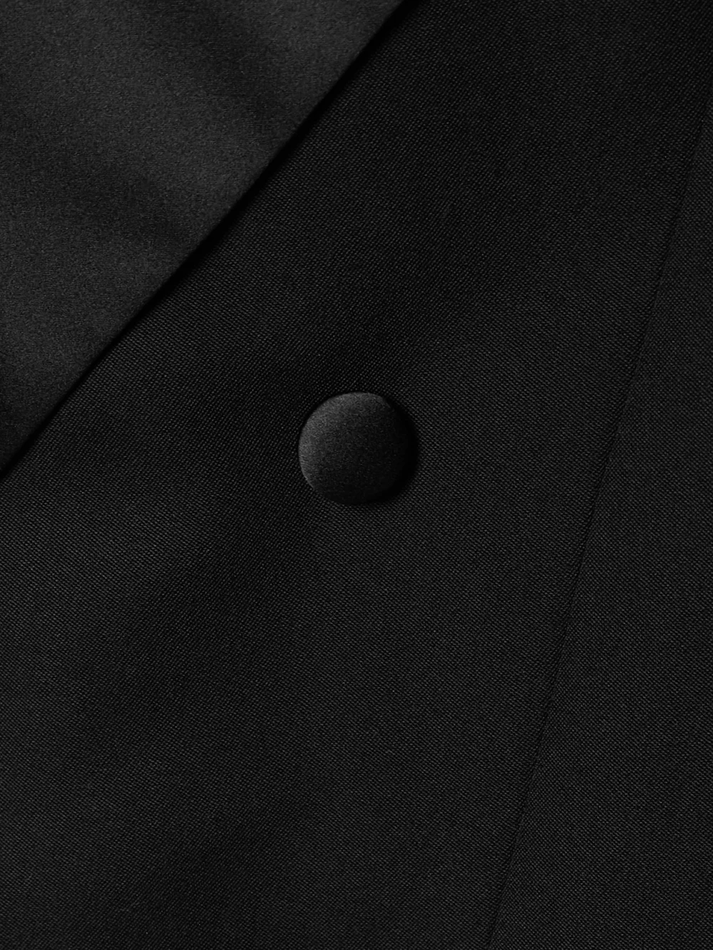 Close-up detail of the Veronica de Piante Evelyn Satin-trimmed Grain De Poudre Wool Blazer