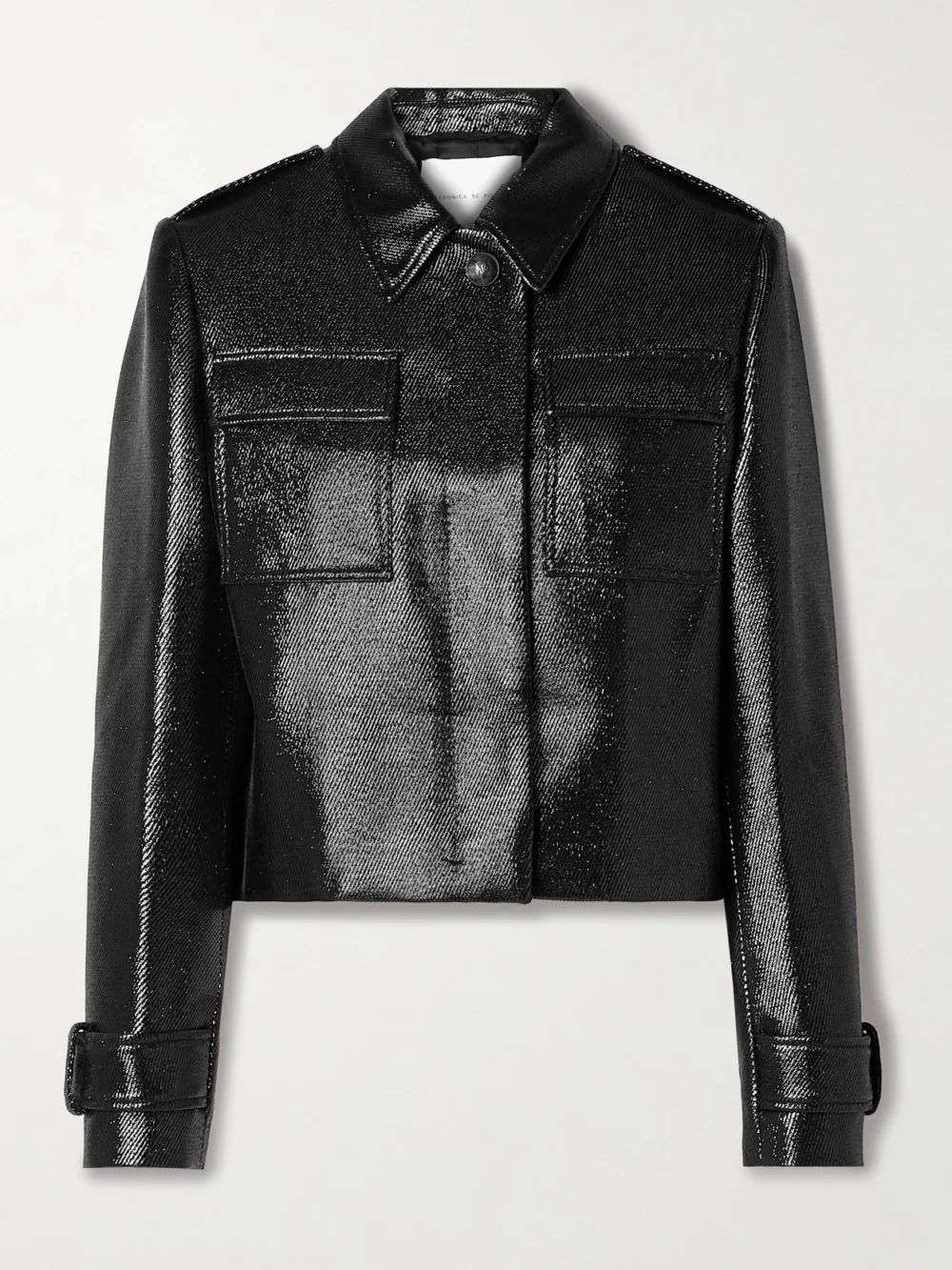 Veronica de Piante Frankie Wool-blend Twill Jacket in black