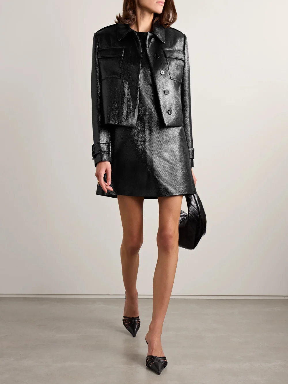 Veronica de Piante Frankie Wool-blend Twill Jacket, worn by a model