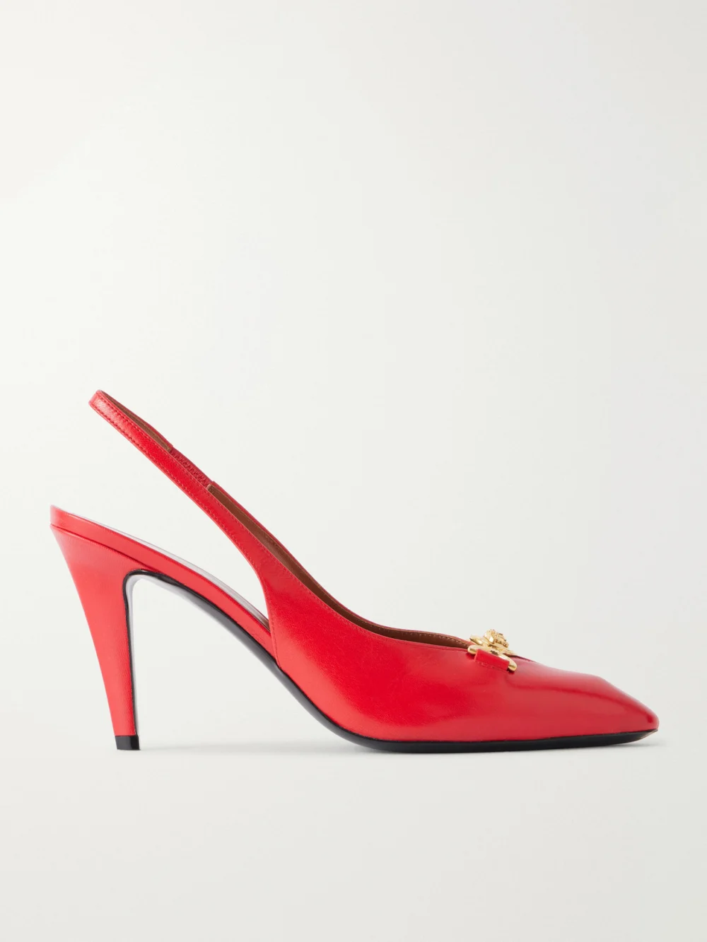 Versace Clelia 90 Medusa-embellished Leather Slingback Pumps in red